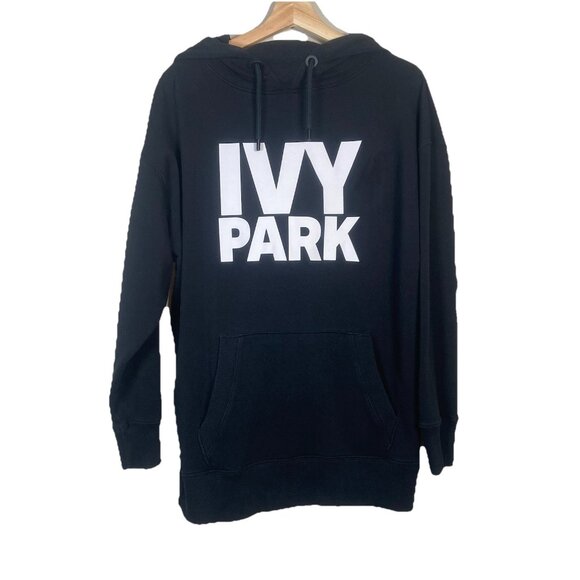 Ivy Park Hoodie Size Medium Black Spellout Logo Street Lounge Athletic Beyonce - Picture 1 of 8